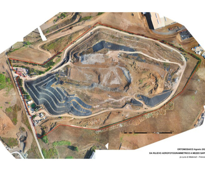 Ortofoto mosaico della discarica nello stato di conservazione nell’agosto 2020.