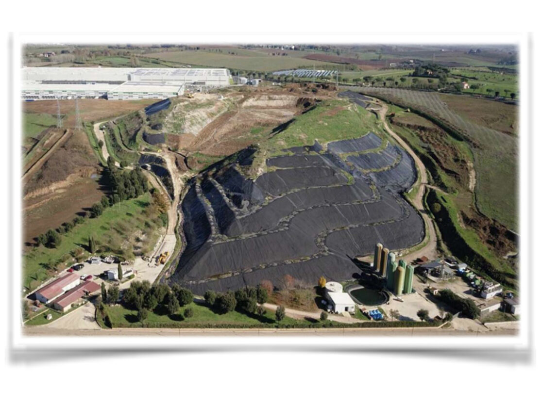 Profilo tridimensionale della discarica di Collefagiolara a Colleferro (RM).